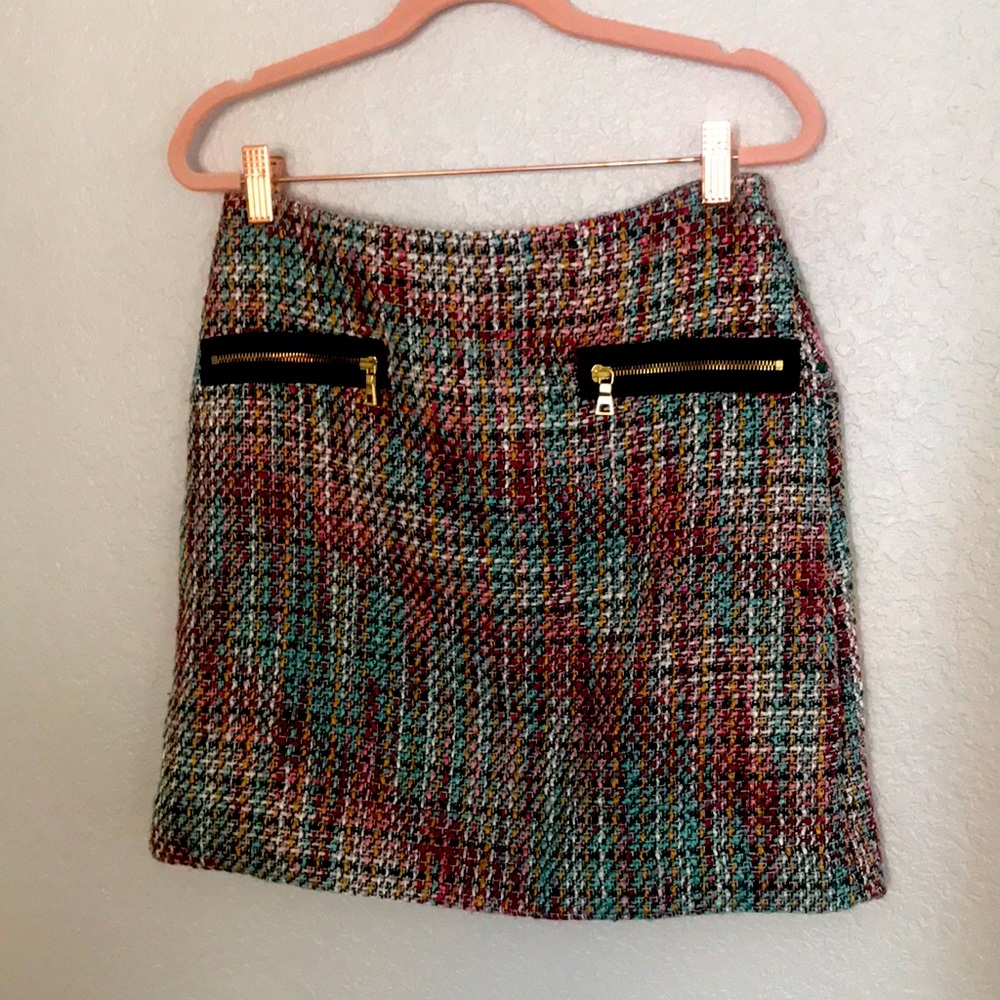 Loft Multicolor Tweed Skirt